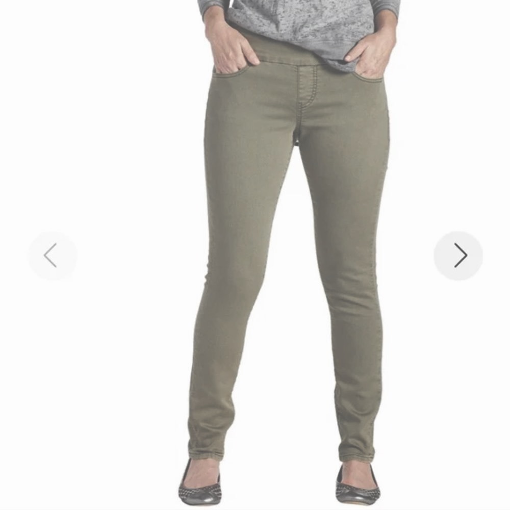 JAG Jeans Olive Green Cotton High Rise Nora Pull on Skinny Jeans Jeggings Size 0